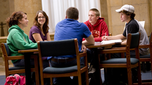 Student group in library